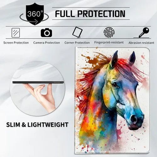 Vista 18 de Funda para tablet Kindle Fire 7 2019/2017 lanzamiento 9ª/7ª generación 7 pulgadas, ligera, protectora de piel sintética, cubierta inteligente