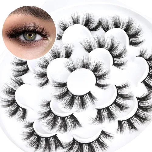 Vista 30 de Veleasha Pestañas postizas de manga puntiagudas, 100% hechas a mano, aspecto natural, pestañas postizas ligeras con banda transparente suave