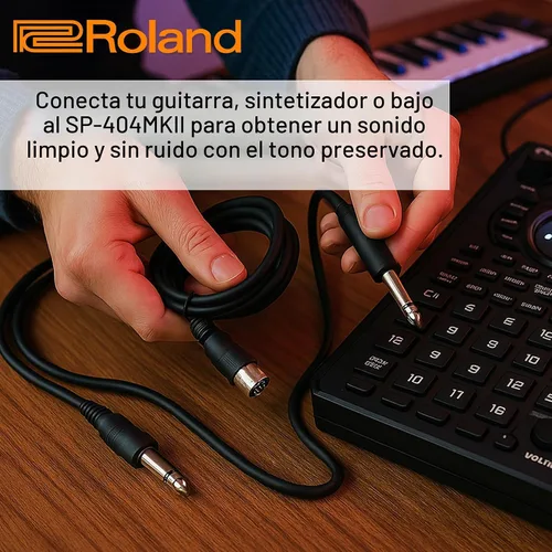 Vista 3 de Roland SP-404MKII Paquete creativo de muestreador y efector con cable MIDI, cable de instrumento y paño de pulido de Austin Bazaar