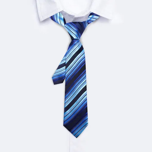 Vista 322 de Barry.Wang Corbata de niño regular seda tejida rayas sólido lazo bolsillo cuadrado