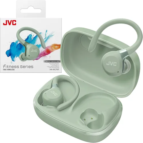 Vista 8 de JVC Fitness Series Auriculares inalámbricos deportivos True Wireless con ganchos ajustables, cancelación activa de ruido, modo de sonido ambiental