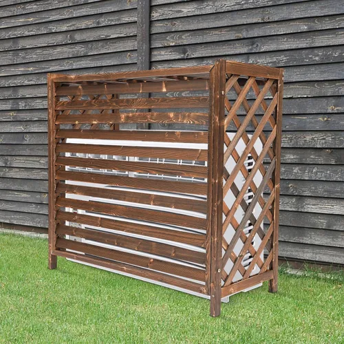Vista 7 de Pantalla de privacidad para valla de aire acondicionado, cubierta de madera para persianas de aire acondicionado, cubierta de protección al aire