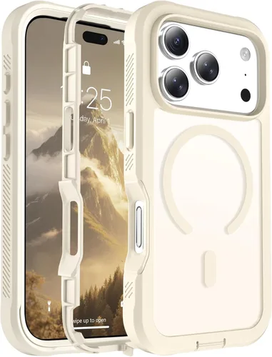 Vista 82 de Funda magnética para iPhone 17, protección resistente, color blanco antiguo
