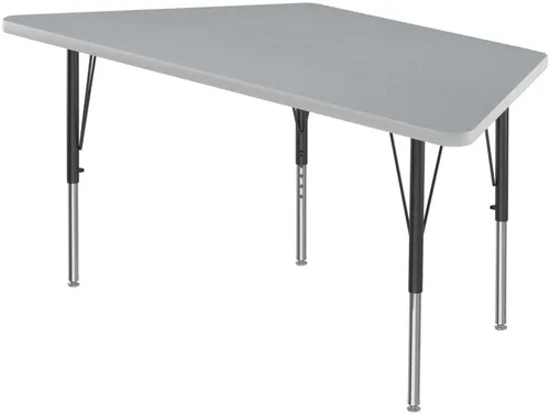 Vista 70 de Correll Mesa rectangular de actividades para el aula de 24 x 48 pulgadas, altura ajustable (19 a 29 pulgadas), parte superior de granito gris, borde