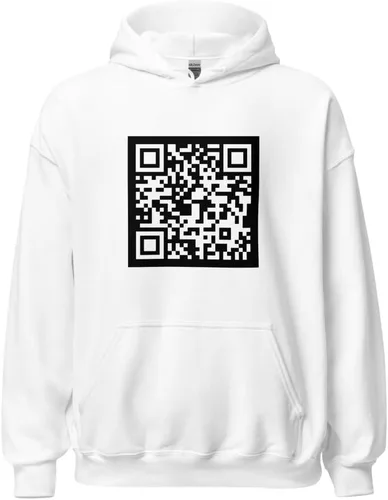 Vista 14 de NG Fuck You Funny Scannable QR Code - Sudadera con capucha unisex QRCode Negro