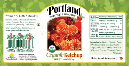 Vista 2 de Portland - Caja de regalo orgánica de ketchup de Portlandia Foods (14 onzas líquidas, paquete de 3) naturalmente sin gluten, vegana, sin OMG