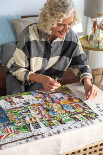 Vista 2 de Jumbo, Falcon de Luxe - Tiendas de esquina, rompecabezas para adultos, 4 x 1000 piezas