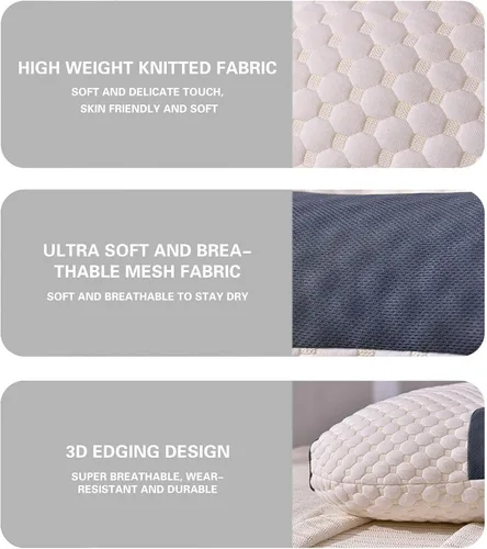 Vista 8 de Almohadas para dormir de lado, almohada de protección de vértebra cervical, almohada de cama de altura ajustable para dolor de cuello, almohada