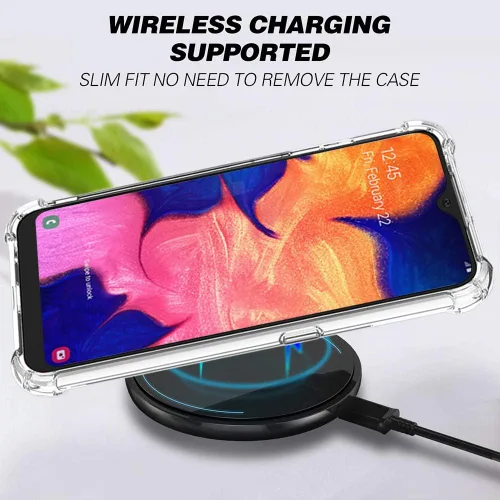 Vista 5 de Funda para Samsung Galaxy A10e, Galaxy A10e con protector de pantalla, transparente, a prueba de golpes, delgada, color transparente, protección