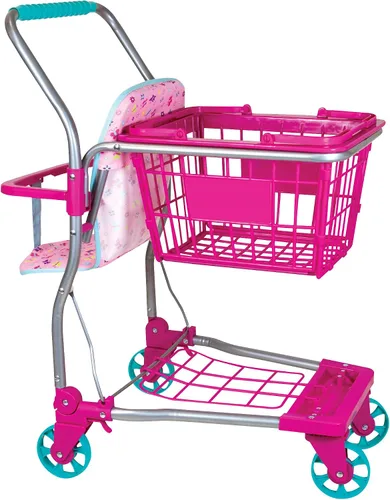 Vista 5 de Carrito de compras Lissi con muñeca bebé de 16 pulgadas y marco de metal
