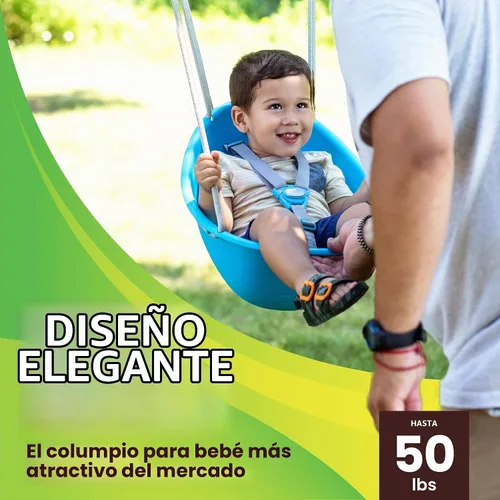 Vista 3 de Swurfer Columpio de coco para niños pequeños, cómodo columpio para bebé al aire libre, arnés de seguridad ajustable de 3 puntos, sistema de bloqueo
