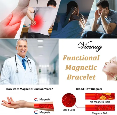 Vista 4 de Vicmag Pulsera de Cobre para Hombres Pulsera Magnética de Fuerza 9X para Hombres 99% Cobre Puro con Imanes de 5000 Gauss, Caja de Presentación