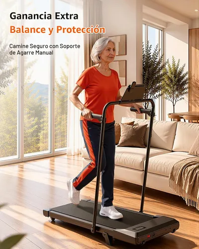 Vista 8 de MJWW Walking Pad, Auto Incline, 3.0HP, 300lb, Under-Desk, Remote LED Negro azul