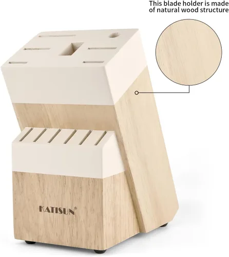 Vista 4 de Juego de cuchillos de cocina, juego de cuchillos de 14 piezas con bloque de madera, autoafilables para juego de cuchillos de chef, juego de bloques