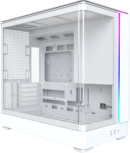 Vista 11 de Chasis para PC Montech King 15 Micro-ATX, vidrio panorámico curvo, enfriamiento de flujo de aire tipo chimenea, diseño de cámara dual, soporte