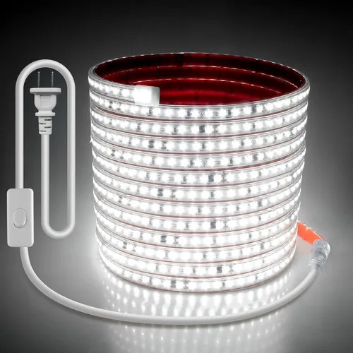 Vista 13 de Tira de luces LED de CA 110V enchufable con interruptor blanco frío 6000K