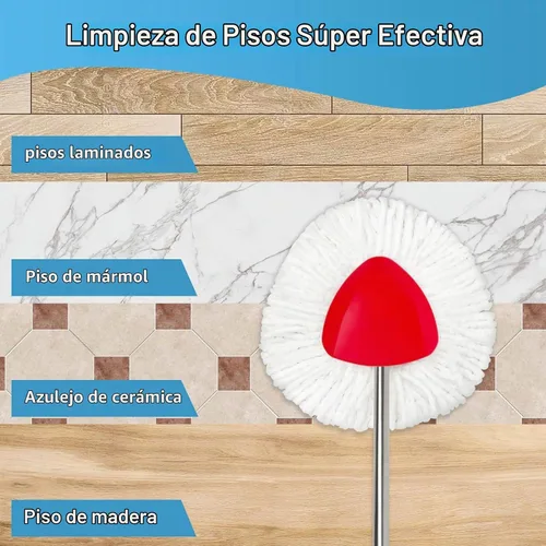 Vista 5 de Paquete de 2 cabezales de repuesto de trapeador giratorio compatibles con O ceda EasyWring 1 sistema de tanque, repuestos de microfibra