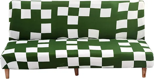 Vista 10 de WOMACO Funda Elástica para Futón Fundas para Sofá Cama Tamaño Full Twin Queen Negro Sin Brazos Protector de Sofá Loveseat con Fondo Elástico