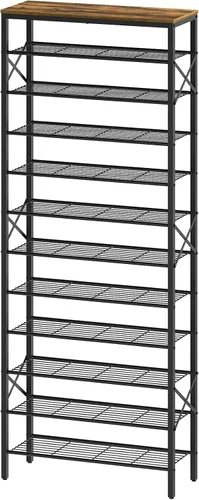 Vista 24 de YATINEY Zapatero de 8 niveles, organizador de almacenamiento de zapatos de gran capacidad que sostiene 32 pares, resistente y estable, para entrada