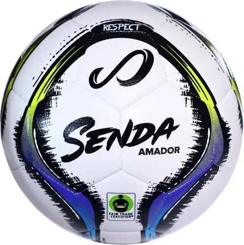 Vista 9 de Senda Amador Bola de Fútbol de Entrenamiento, Certificado de Comercio Justo Blanco/Amarillo