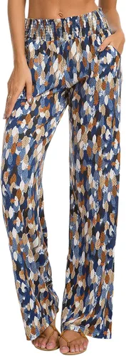 Vista 2 de Urban CoCo - Pantalones de estilo Palazzo y bohemios para mujer pantalones de pierna ancha