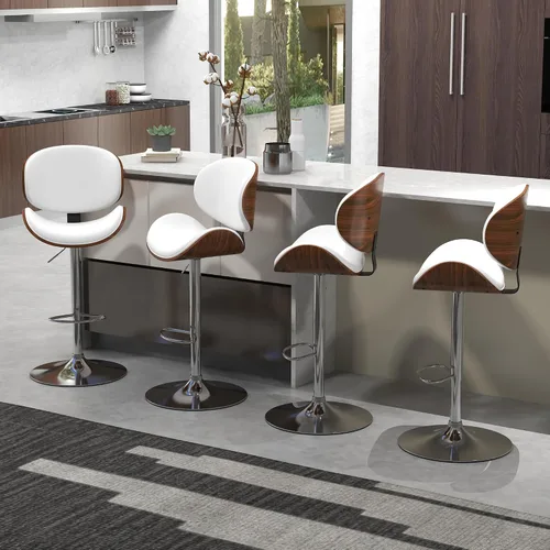 Vista 24 de civama Taburetes de bar 1 pieza para encimera de cocina, sillas de altura de barra ajustable, taburetes de bar giratorios modernos con asiento