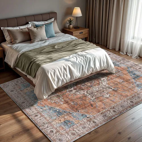 Vista 237 de GLN Rugs Traditional Collection - Alfombra de felpilla lavable a máquina, tradicional lavable, antideslizante, alfombra de felpilla de pelo corto