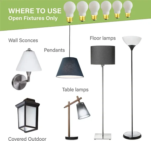 Vista 7 de LEOOLS Bombilla LED regulable A15 esmerilada E26 Bombilla LED 40 W Edison Bombilla LED 4000K Luz blanca diurna 4000 lm ac120v 6w A15 sin parpadeo
