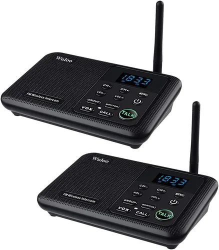 Vista 9 de Ampliable para Wuloo Intercomunicadores inalámbricos para el hogar WL888, rango de 1 milla 22 canales 100 código digital