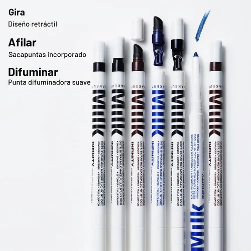 Vista 5 de Milk Makeup Delineador de ojos Infinity Long Wear, Limitless (marrón) - 0.012 onzas líquidas - Diseño giratorio, sacapuntas integrado y punta