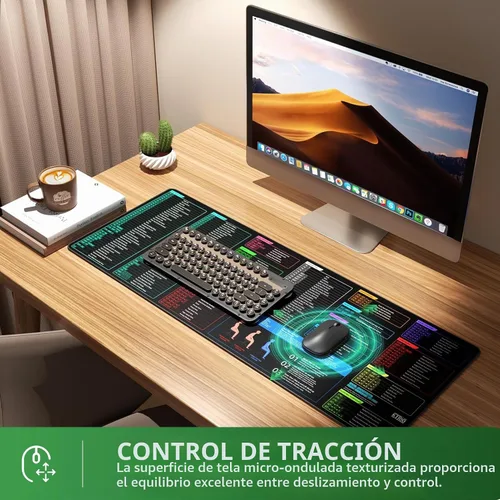 Vista 6 de KTRIO Excel Shortcuts Mousepad, Desk Mat, 31.5 x 11.8 in, XL
