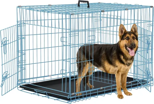 Vista 12 de Jaulas de 24 pulgadas para perros pequeños, 20 libras, jaula plegable para mascotas con bandeja de panel divisor, jaula de doble puerta para Negro