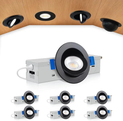 Vista 11 de zouzai Mini luz LED de cardán ajustable de 2 pulgadas, 5CCT seleccionable, rotación de 360° e inclinación de 90° para iluminación precisa Blanco