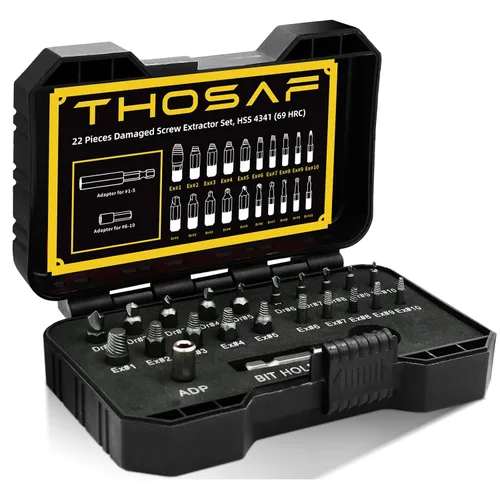 Vista 5 de Juego de extractor de tornillos dañados, removedor para tornillos de cabeza pelada, tuercas y pernos, herramientas de broca para una fácil