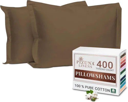 Vista 45 de Juego de 2 fundas de almohada de 100 % algodón puro, tamaño King, color plateado, lujosas fundas de almohada de algodón de fibra larga de 400 hilos