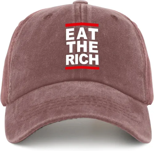 Vista 8 de OHOHOH Sombrero de camionero Eat The Rich Sombrero de jardinería Pigment Black Black Sombreros para hombres Regalos para papá Gorras de béisbol