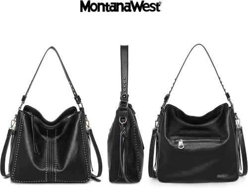 Vista 3 de Bolso bandolera grande de piel para mujer con correa cruzada y funda de quita y pon