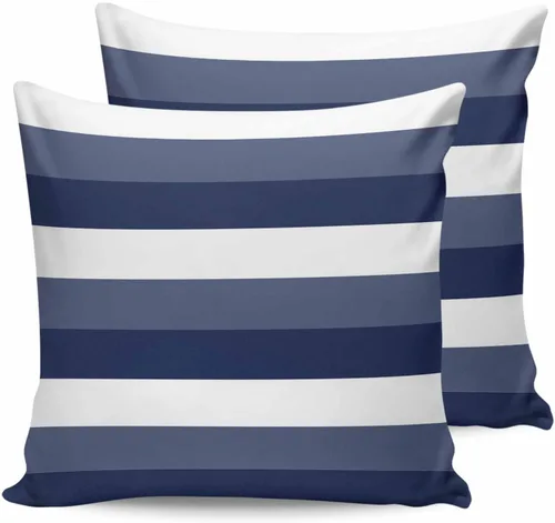 Vista 17 de Fundas de almohada de exterior impermeables de 16 x 16 pulgadas, fundas de almohada de poliéster con rayas blancas y negras, fundas decorativas