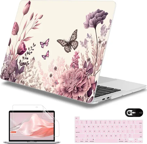 Vista 20 de Mektron Funda para MacBook Pro de 13 pulgadas 2022 2021 2020 versión A2338 M2 M1 A2289 A2251, cubierta rígida de plástico impresa para MacBook Pro