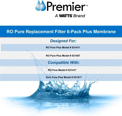 Vista 4 de Watts Premier Kit anual de filtración RO Pure de 36 unidades para sistema de ósmosis inversa Zero/Pure Plus, reemplazo del filtro de agua con botón