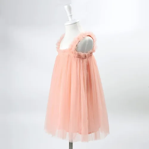 Vista 3 de HOOLCHEAN Vestido sin tirantes de tul esponjoso para bebés y niñas pequeñas
