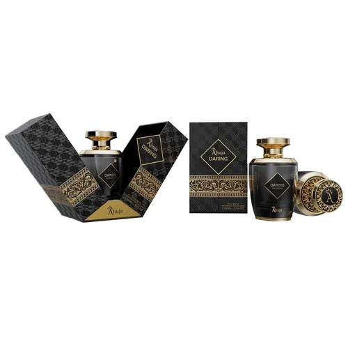 Vista 9 de AHUJA Daring Eau De Parfum de 3.4 onzas líquidas – Perfume de larga duración para hombres con pimienta y cítricos, geranio y pachulí – Fragancia