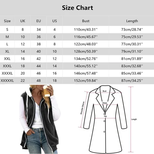 Vista 5 de Chaleco mullido de forro polar Sherpa para mujer, con cuello sin mangas, con cremallera, acolchado, con bolsillo