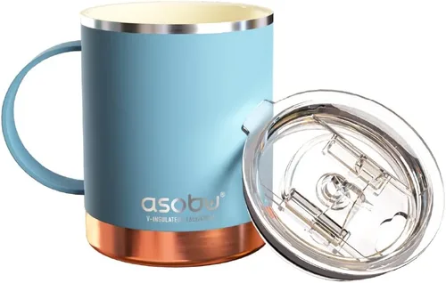 Vista 40 de asobu Taza de viaje 360 – Taza de acero inoxidable aislada al vacío de 28 onzas con tapa y asa a prueba de derrames de 360° – Mantiene las bebidas