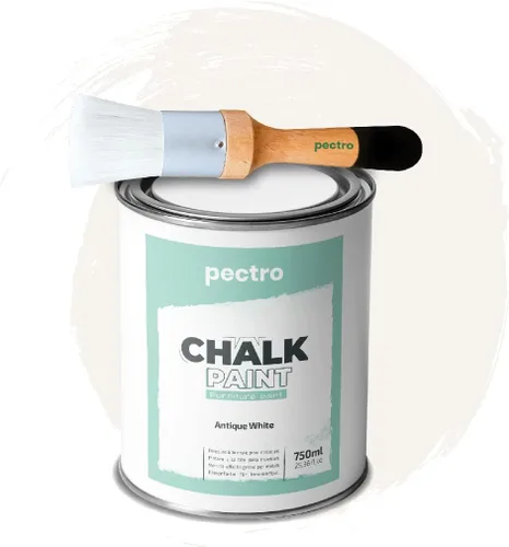 Vista 10 de Pintura de tiza para muebles 25 fl.Oz. (750ml) + Pincel especial de pintura de tiza - Pintura para muebles sin lijar ni imprimar - Pintura de tiza