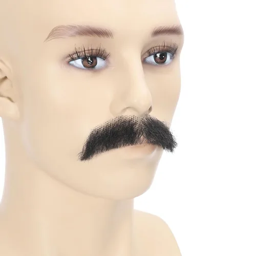 Vista 2 de Barba falsa Adytom Pelo de fibra sintética con encaje a mano, bigote realista para disfraz de adulto, grado teatral, 1 pieza de barbas falsas
