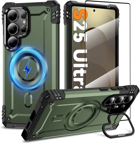 Vista 39 de Funda magnética para Samsung Galaxy S25+ Plus/Galaxy S24+ Plus [Soporte de anillo de cámara integrado] [Protector de pantalla]