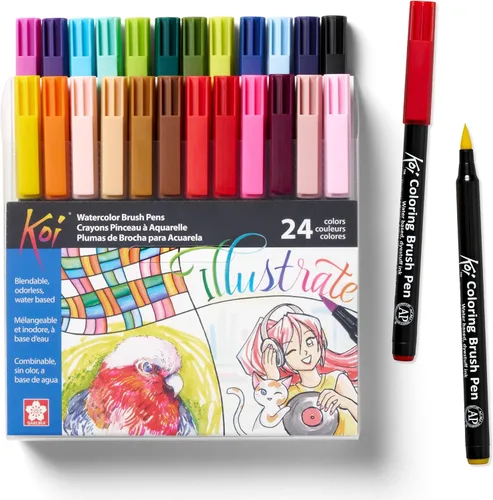 Vista 9 de Sakura XBR-6SA - Juego de 6 pinceles Koi para colorear, gris