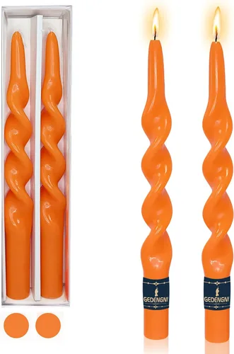 Vista 29 de Candelabros en espiral verde y velas cónicas verdes - Gedengni 7.5 pulgadas Velas cónicas cortas y encantadoras con diseño retorcido, velas sin