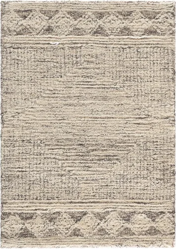 Vista 3 de SAFAVIEH Abstract Collection - Alfombra decorativa, 2 x 3 pies, marfil y gris, lana hecha a mano, ideal para zonas de alto tráfico en entrada, sala